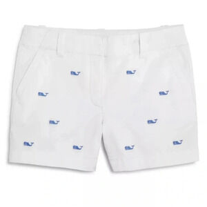 Vineyard Vines Girls' Embroidered Whale Shorts Chinos Nautical Adjustable Waist